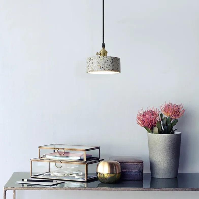 Modern Terrazzo Style Speckled Texture Pendant Light - Elegant Ceiling Lighting for Kitchen, Dining Room & Bedroom Decor