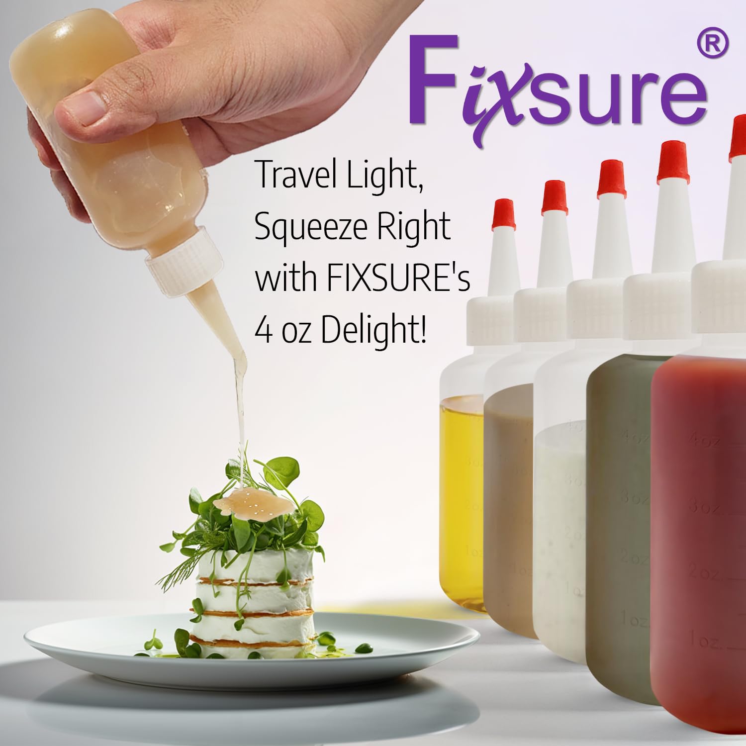 4 Oz Plastic Squeeze Bottles with Red Tip Cap - Perfect for Ketchup, BBQ Sauce, Syrup, Oil & Condiments | Great for Cooking, Baking, Pancake Decorating, Travel & Camping | Durable Squirt Bottle for Kitchen, Lab & Arts & Crafts