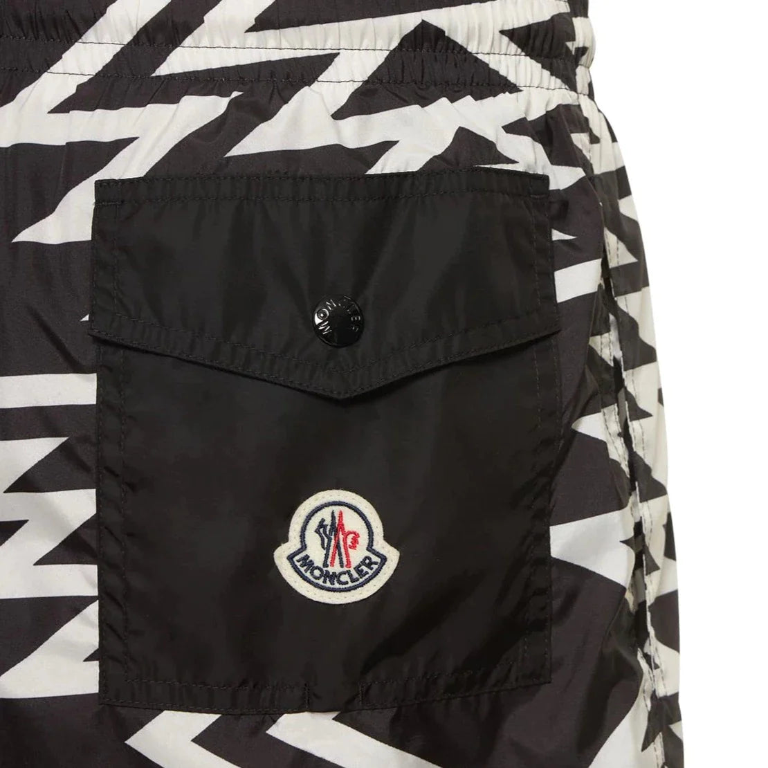 Moncler Men's Black & White Swim Shorts - Quick-Dry, Comfortable Swimwear for Beach, Pool & Summer Vacations