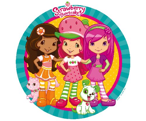 Strawberry Shortcake Edible Cupcake Toppers - Sweet Cake Decorations for Birthday Parties, Baby Showers & Wedding Cakes