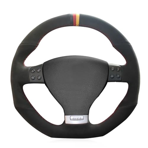 Black Suede Black Red and Yellow with Red Thread