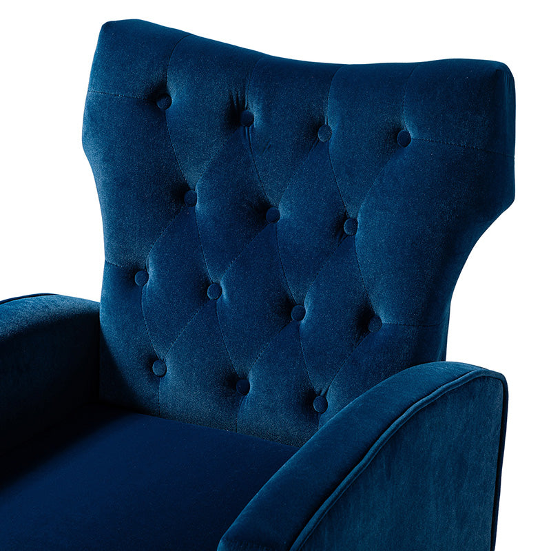 Amira Tufted Velvet Armchair - Modern Wingback Accent Chair for Living Room, Bedroom & Office - Comfortable Upholstered Lounge Chair with High Back Support
