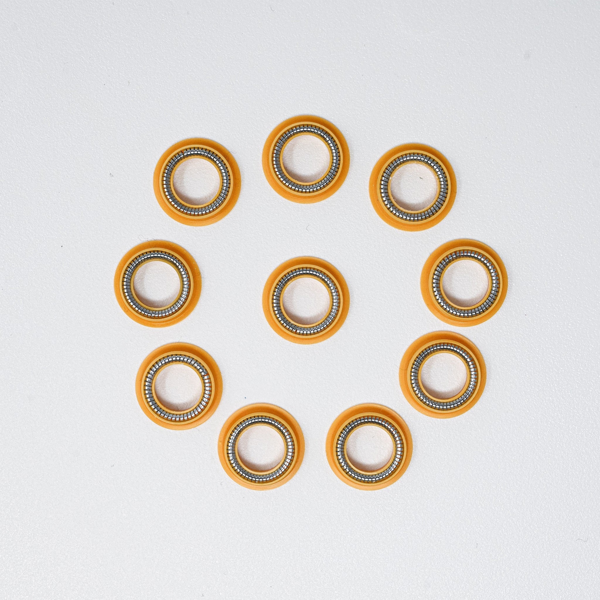 3/8 Inch Stainless Steel Flanged Seal - Pack of 10 - High Temperature & Pressure Resistant for Plumbing, Hydraulic Systems & Industrial Equipment