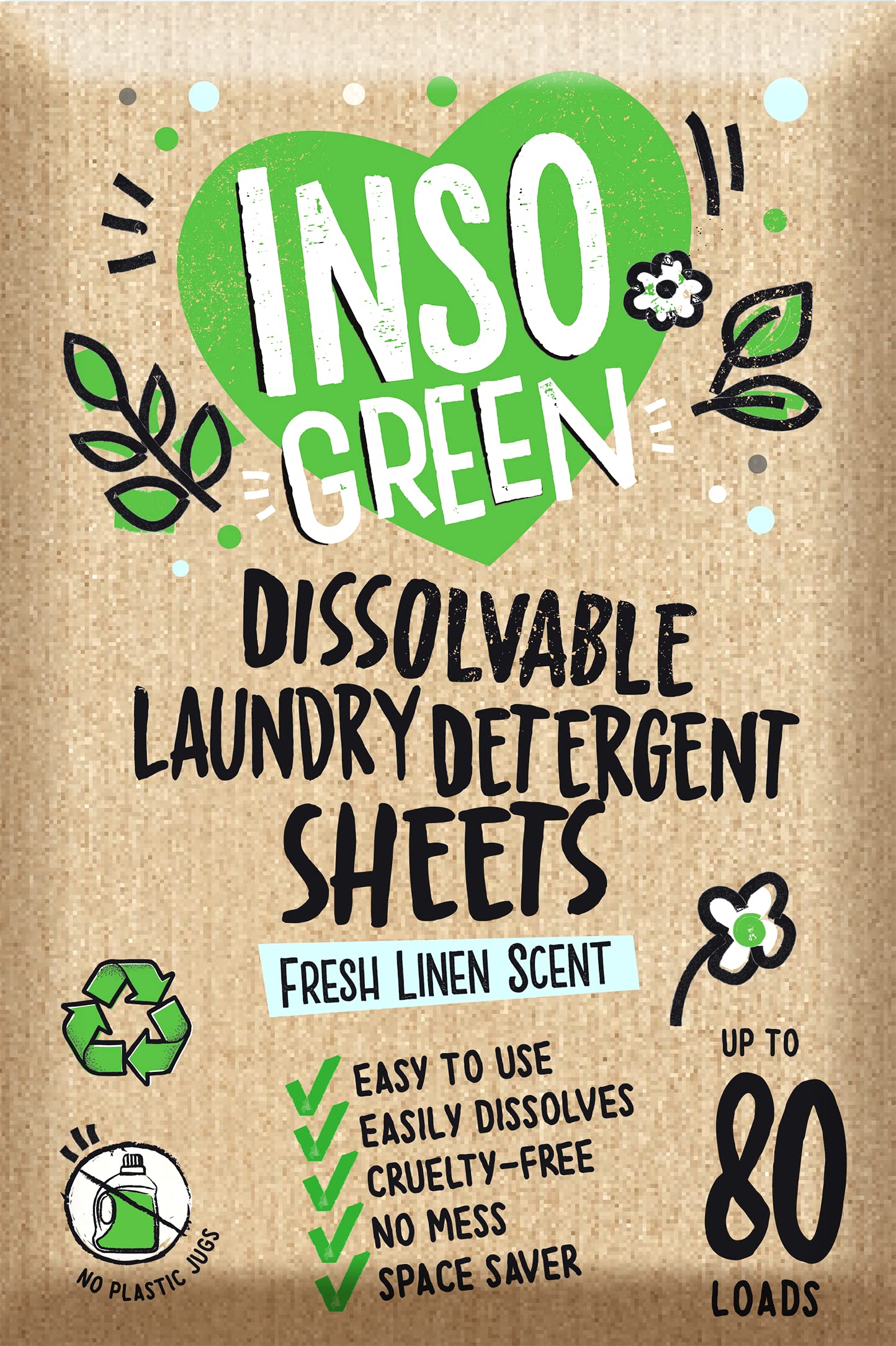 Eco-Friendly Laundry Detergent Sheets - 80 Loads, Plastic-Free & Space-Saving - Ideal for Travel, Camping, and Small Spaces | Hypoallergenic & Biodegradable