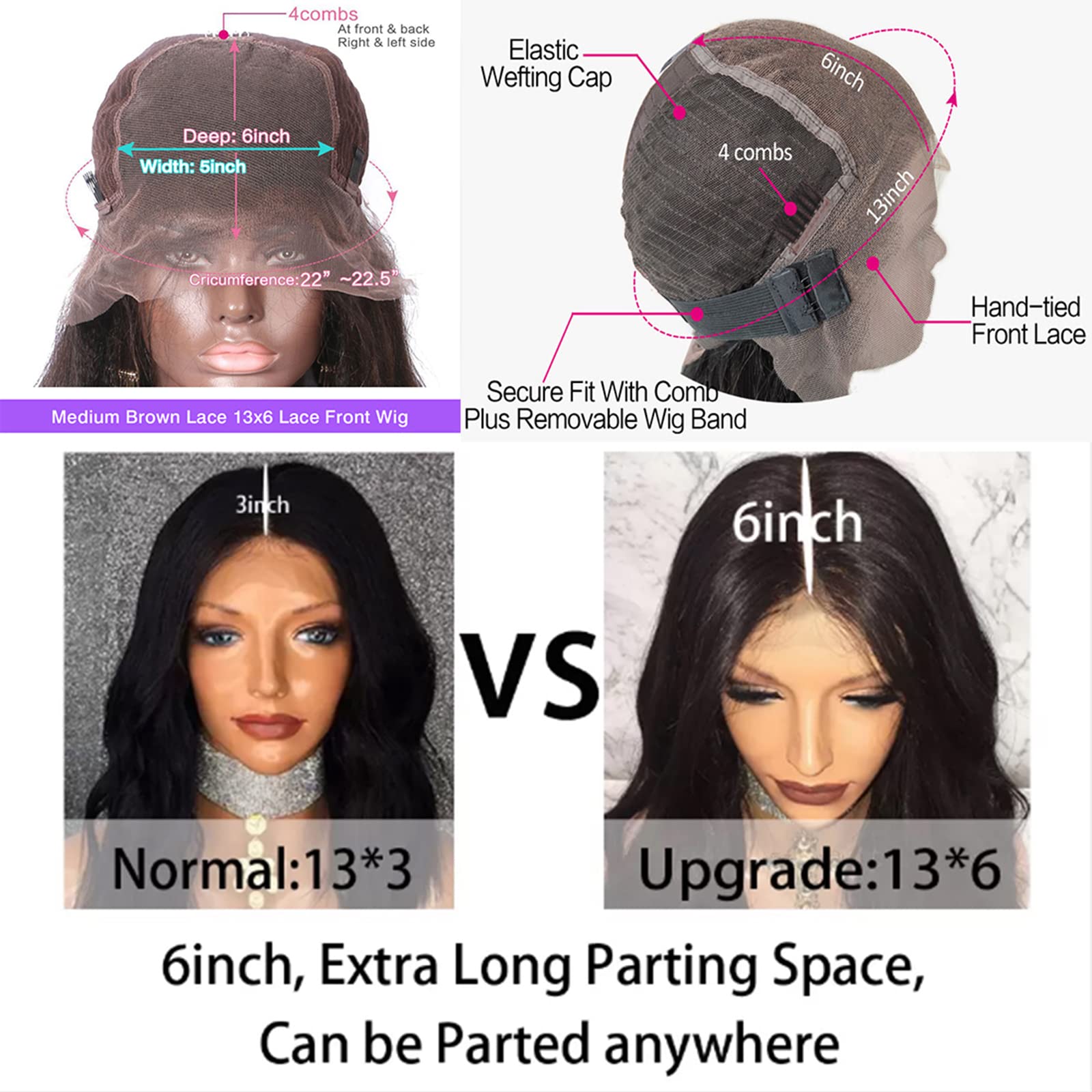 13x6 Body Wave Short Bob Wig - 150% Density Glueless Lace Front Human Hair Wig | Pre-Plucked Bleached Knots, Remy Brazilian Hair for Black Women | Perfect for Daily Wear, Parties & Special Events
