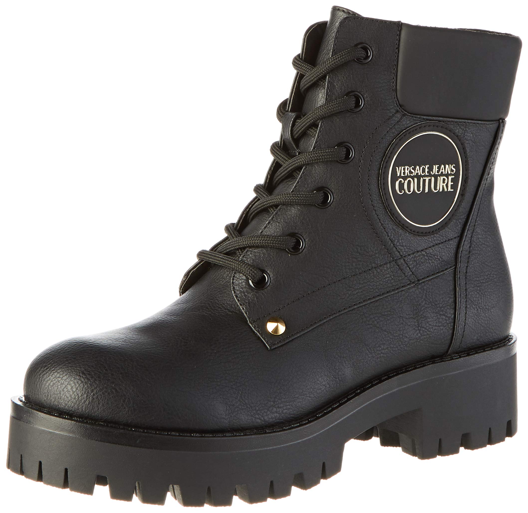Versace Jeans Women's Combat Boots - Stylish Leather Ankle Boots for Fashion & Everyday Wear | Perfect for Street Style, Night Out & Fall Winter Outfits