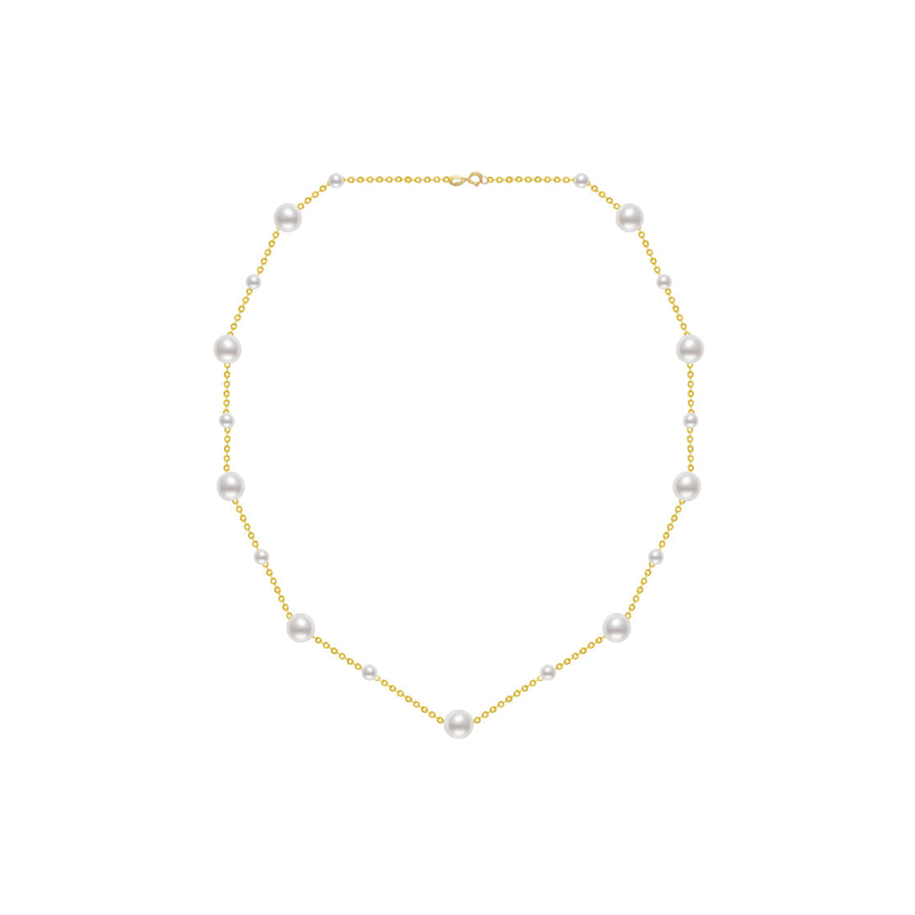 18K Solid Gold Freshwater Pearl Necklace for Women - Elegant Jewelry Gift for Wedding, Anniversary & Special Occasions | KN00027