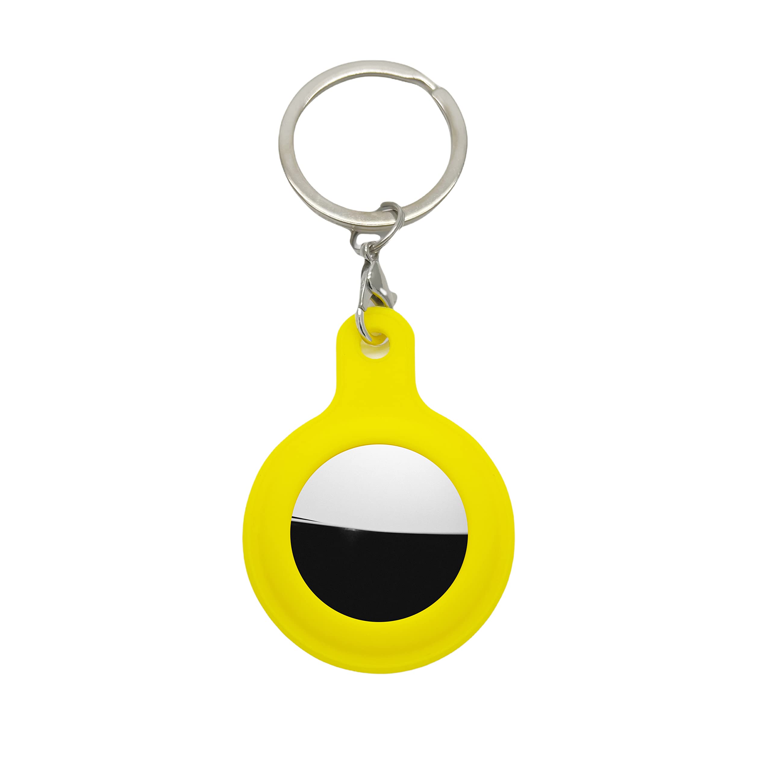 EGP Silicone Keychain Holder for Apple AirTag (2021) - Protective Keyring Tag Cover, Portable Design - 1 Pack (Yellow) | Perfect for Keys, Luggage Tracking & Pet Collars