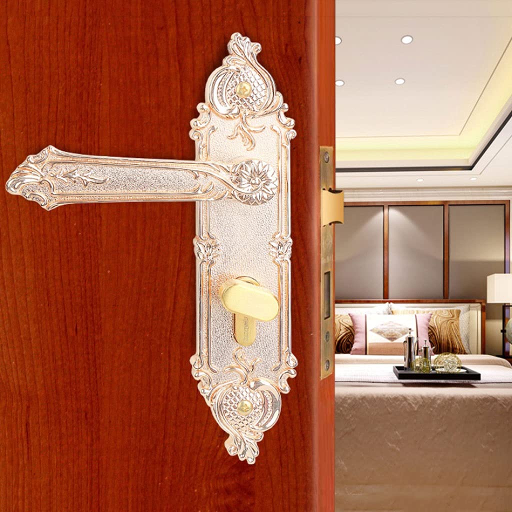 Solid Wood Door Knob Lever Lock - Reversible Interior Door Handle with Key for Left & Right Hand Use - Perfect for Bedroom, Bathroom & Interior Doors - Durable & Stylish Home Security Solution