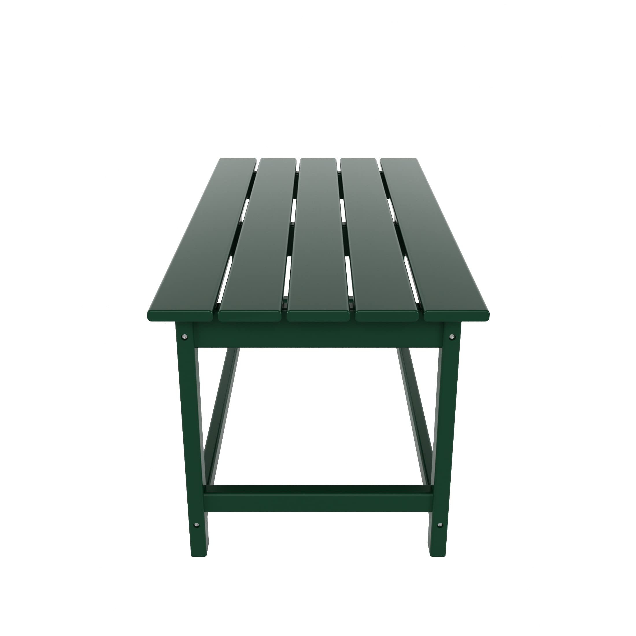 **HDPE Outdoor Drink Table - Weather Resistant Adirondack Conversation Table for Patio, Porch, Balcony, Poolside & Backyard - Dark Green Accent Table for Seaside & Outdoor Relaxation**