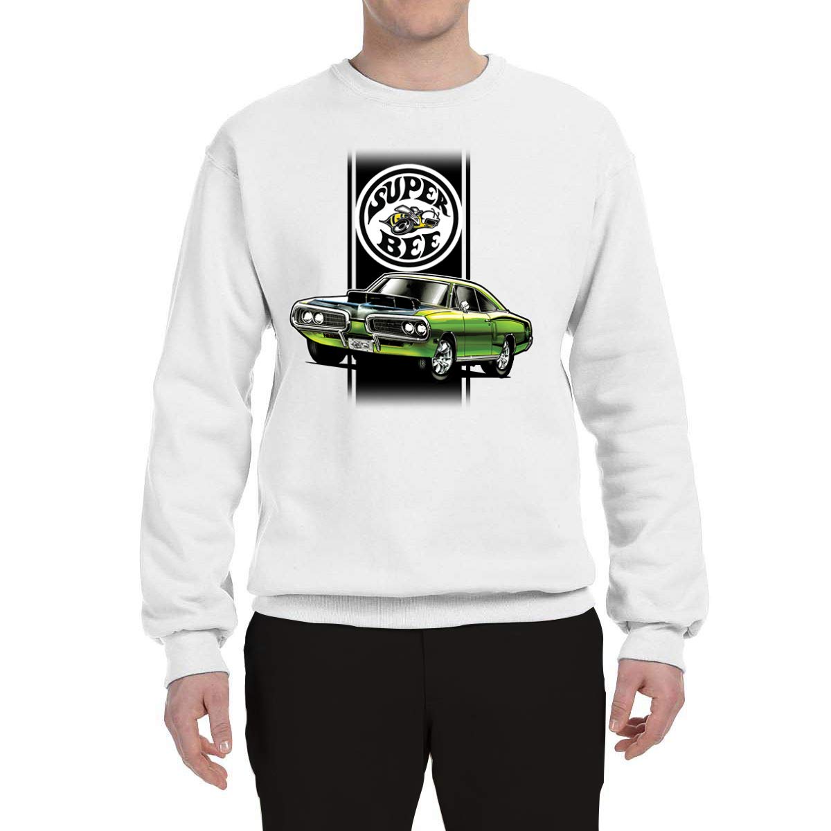Wild Bobby Dodge Super Bee Classic Vintage Hot Rod Racing Cars & Trucks Graphic Sweatshirt - Unisex Crewneck Pullover for Car Enthusiasts & Retro Fashion Lovers - Perfect for Racing Events, Car Shows & Casual Streetwear