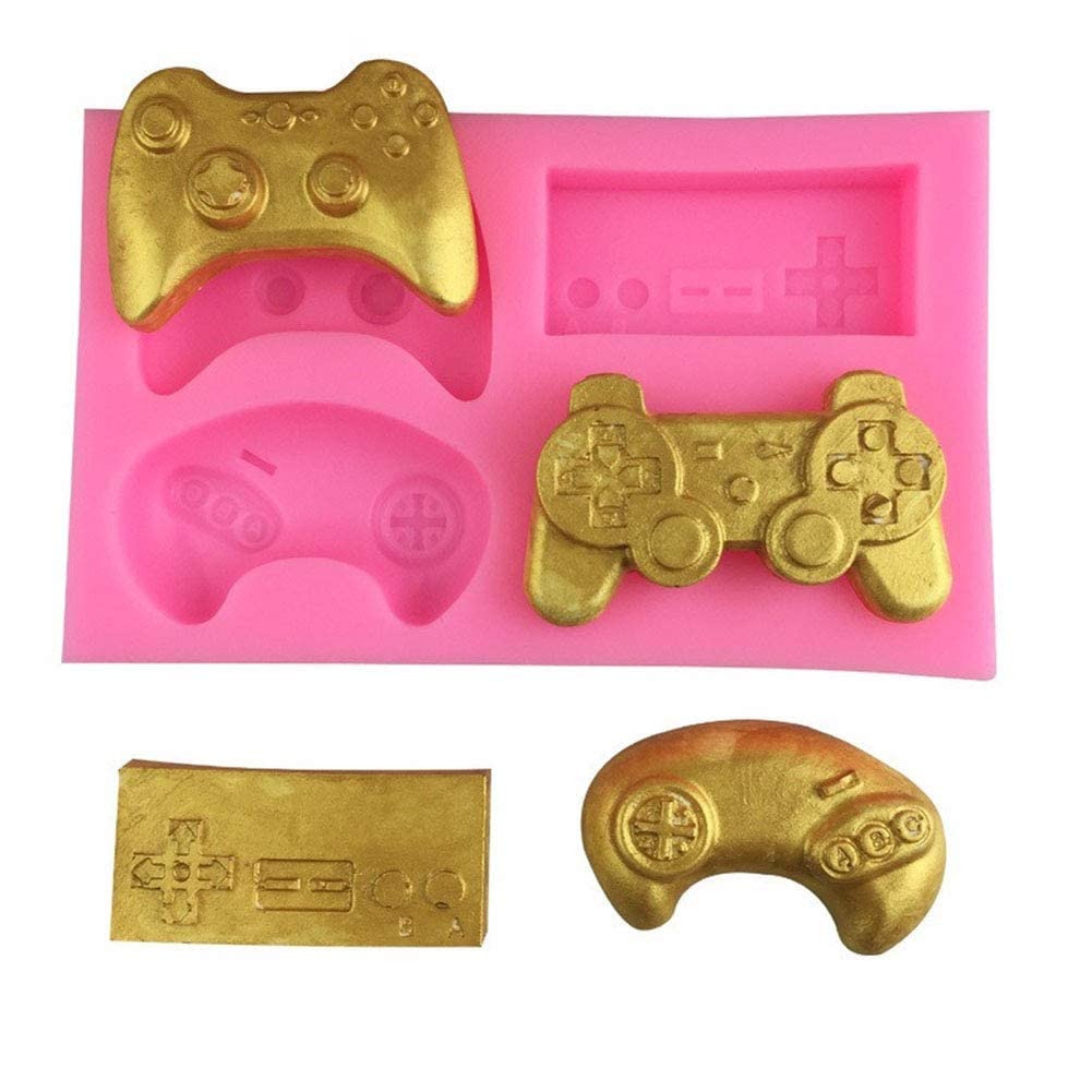 3D Game Controller Fondant Molds - Non-Stick Food Grade Silicone Baking Molds for Cupcakes, Candy, Chocolate & Resin Clay - DIY Cake Decorating Tools (Perfect for Birthday Parties, Gaming Themed Events & Baking Gifts)