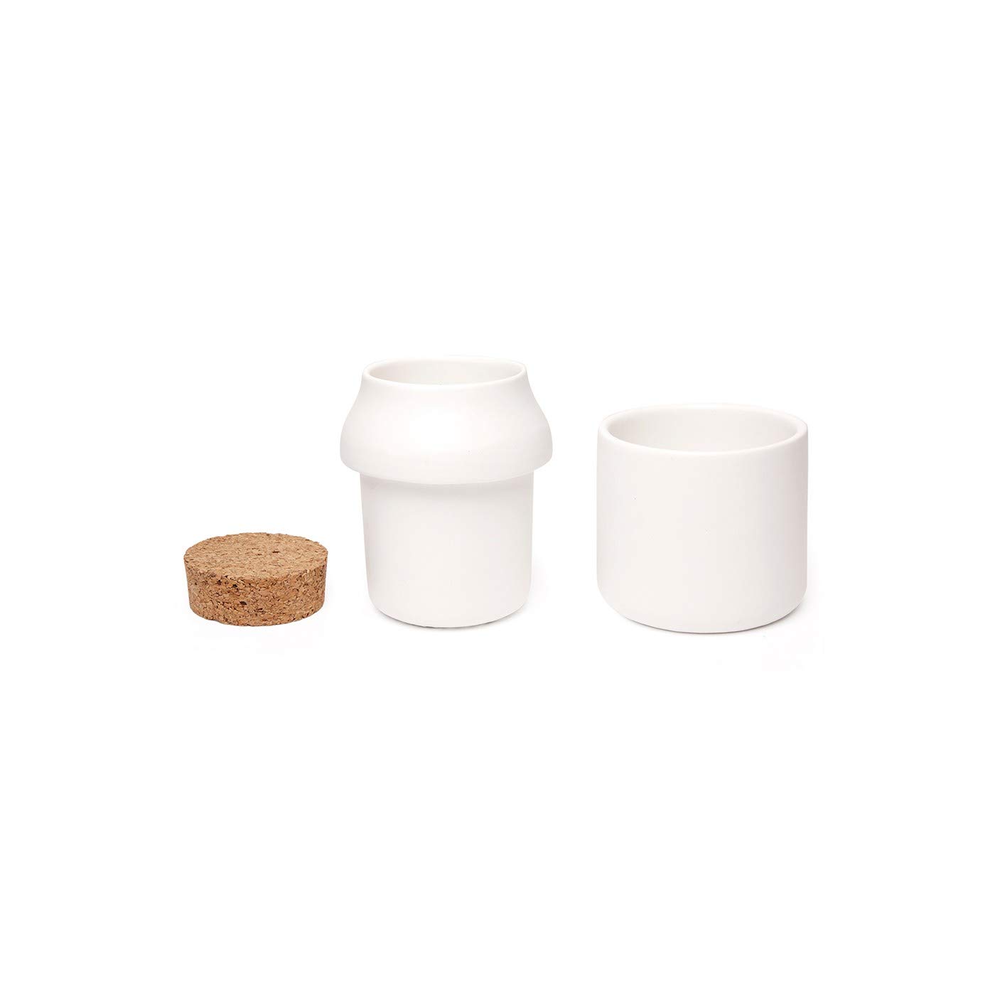 Premium Dual Chamber Ceramic Herb & Spice Grinder - Manual Kitchen Tool with Storage Container - Large White Jar for Fresh Herbs, Spices, Coffee - Perfect for Home Cooking, Baking & Meal Prep