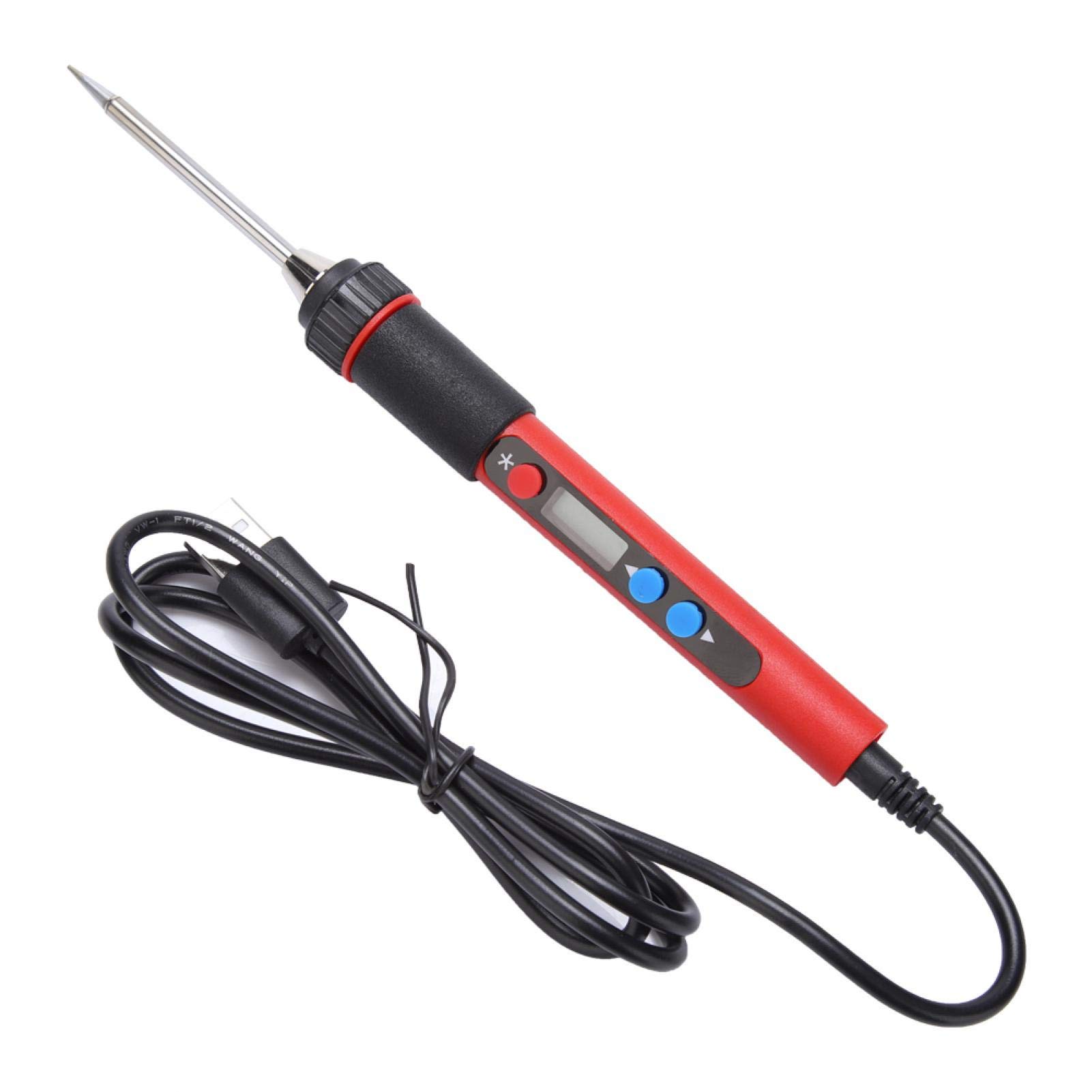 LANTRO JS Mini Portable Soldering Iron Kit - 5V 10W USB Digital Display Welding Tool for Electronics Repair, DIY Projects & Outdoor Use | Precision Soldering Pen for Circuit Boards, Jewelry Making & Home Repairs