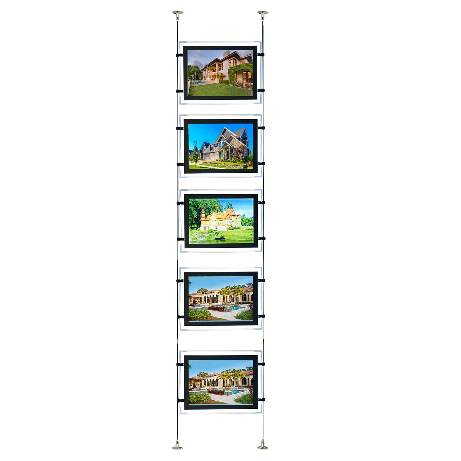 HKSIGN A4 LED Display Sign - Acrylic Display Box for Window Hanging & Wall Mount (8.5x11 Inches, 5-Pack Landscape) - Perfect for Super Arab IPTV Box, Retail Stores, Restaurants, and Business Advertising