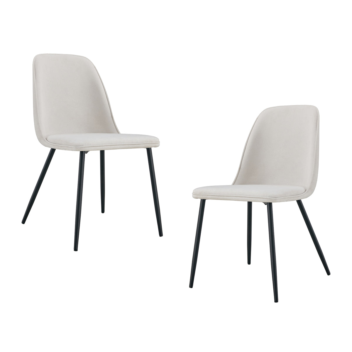 Modern Jude Fabric Dining Chairs (Set of 2) - Comfortable Upholstered Kitchen Chairs for Dining Room, Breakfast Nook & Small Spaces - Easy Assembly & Stylish Home Decor