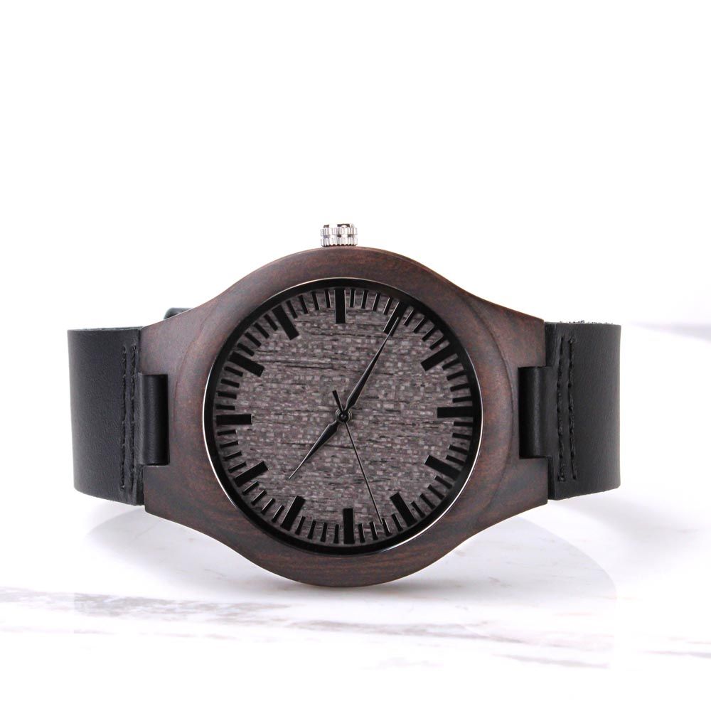 Personalized Engraved Wooden Watch for Men - Unique Christmas, Birthday Gift for Dad - Perfect for Casual Wear, Special Occasions & Gifts