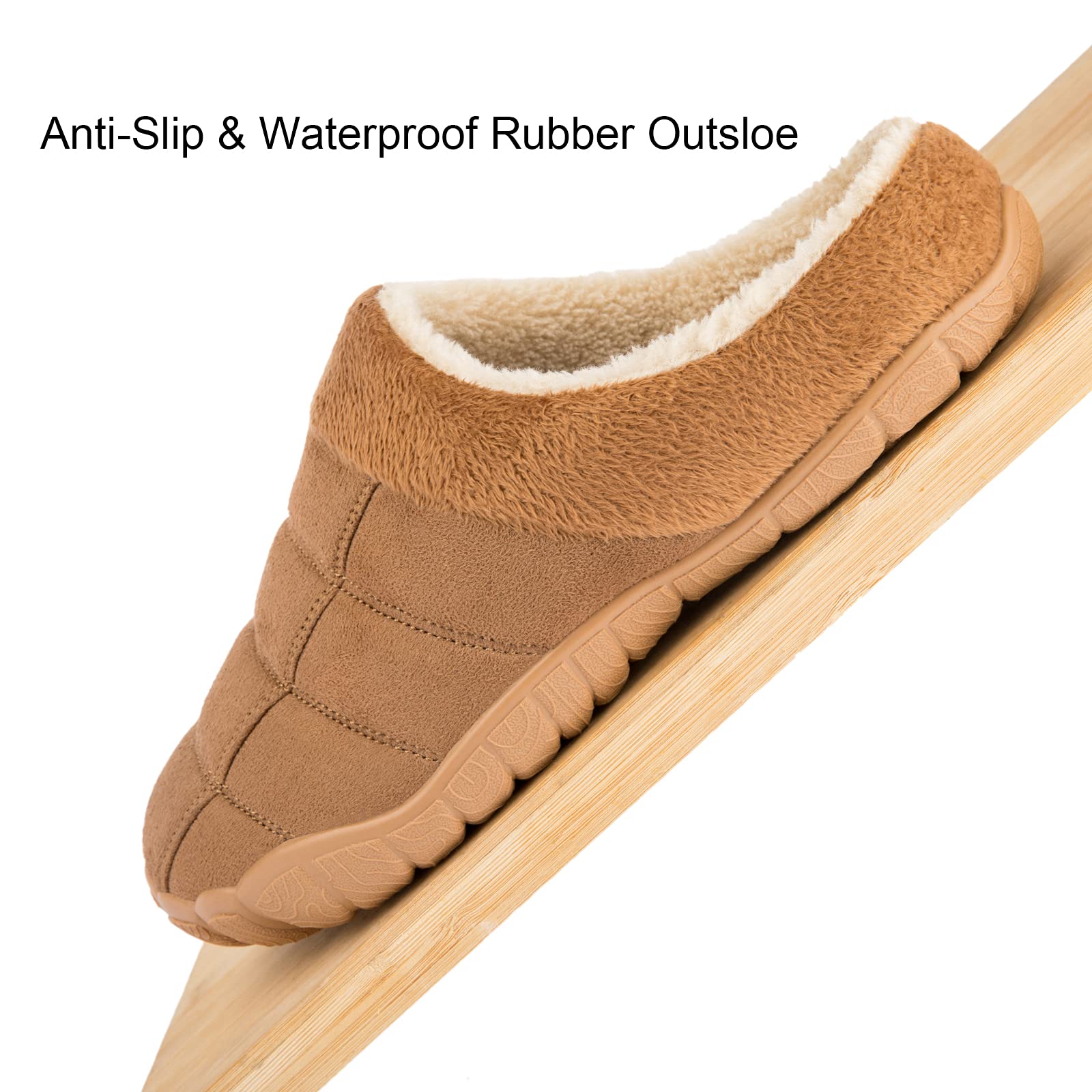 Josaywin Men's Memory Foam Slippers - Soft Plush Fleece Lining, Slip-On Indoor/Outdoor House Shoes for Comfort & Support - Perfect for Home, Office, and Travel Use
