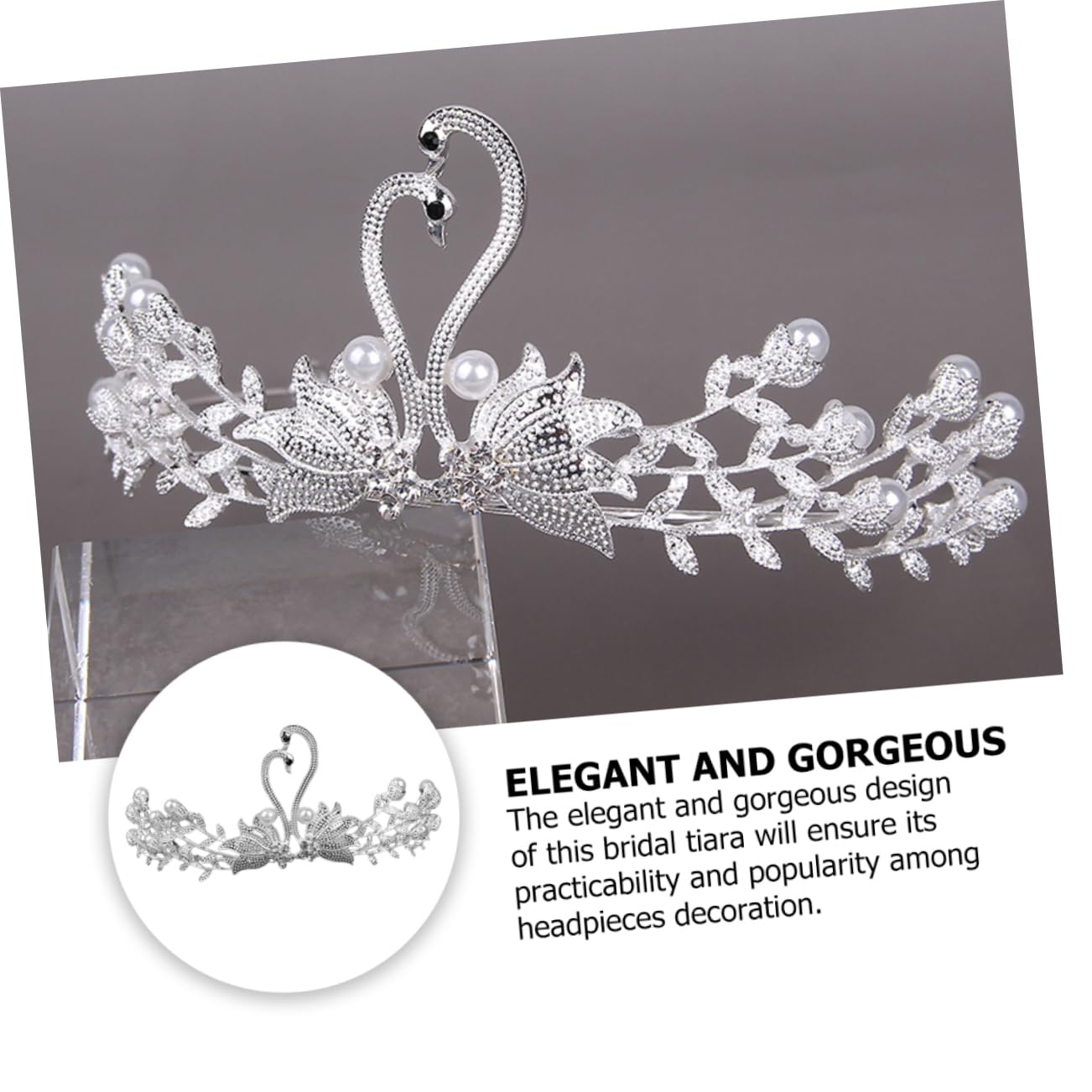Silver Tiara Headpiece for Women - Bridal Crown Hair Jewelry for Weddings & Parties