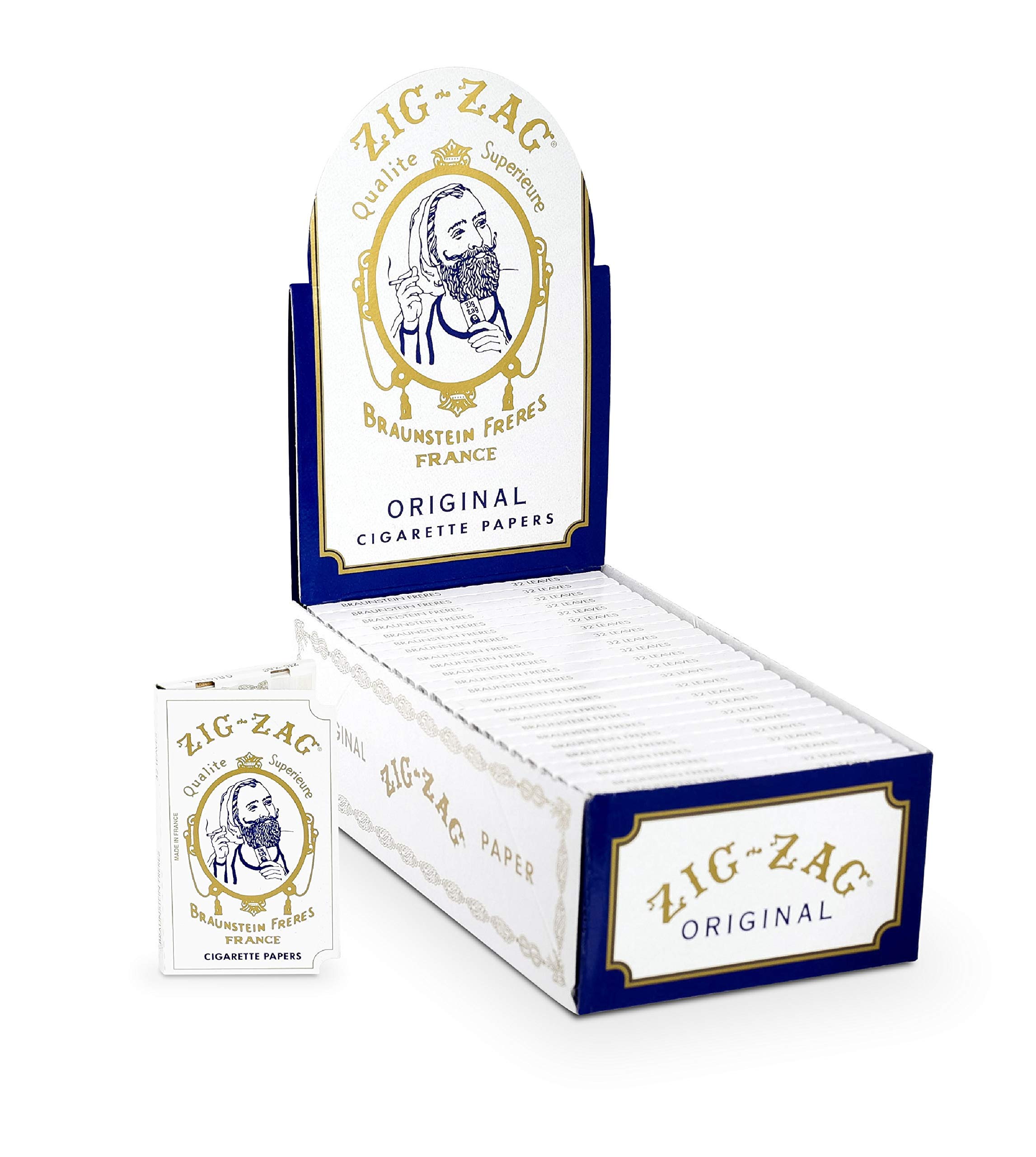 Zig Zag Original White Rolling Papers - 70mm, 48 Booklets (32 Sheets Each) | Premium Slow Burn & Consistent Seal | Perfect for Rolling Cigarettes, Joints & Herbs | Natural Rolling Papers for Smooth Smoking Experience