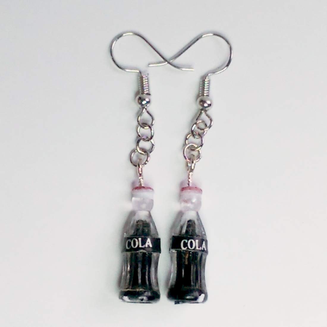 Retro Soda Pop Cola Bottle Earrings - Faux Food Drink Jewelry for Women - Fun Halloween & Christmas Costume Accessories - Perfect for Parties, Cosplay and Gift Giving