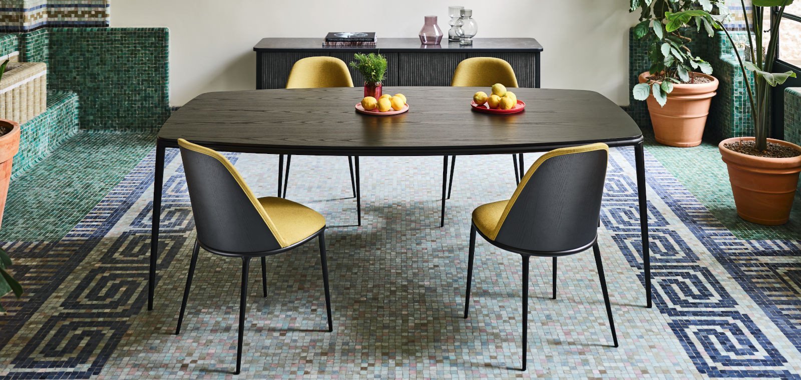 Midj Lea Modern Dining Table - Solid Wood Kitchen Table for 6 - Perfect for Family Dinners & Entertaining Guests