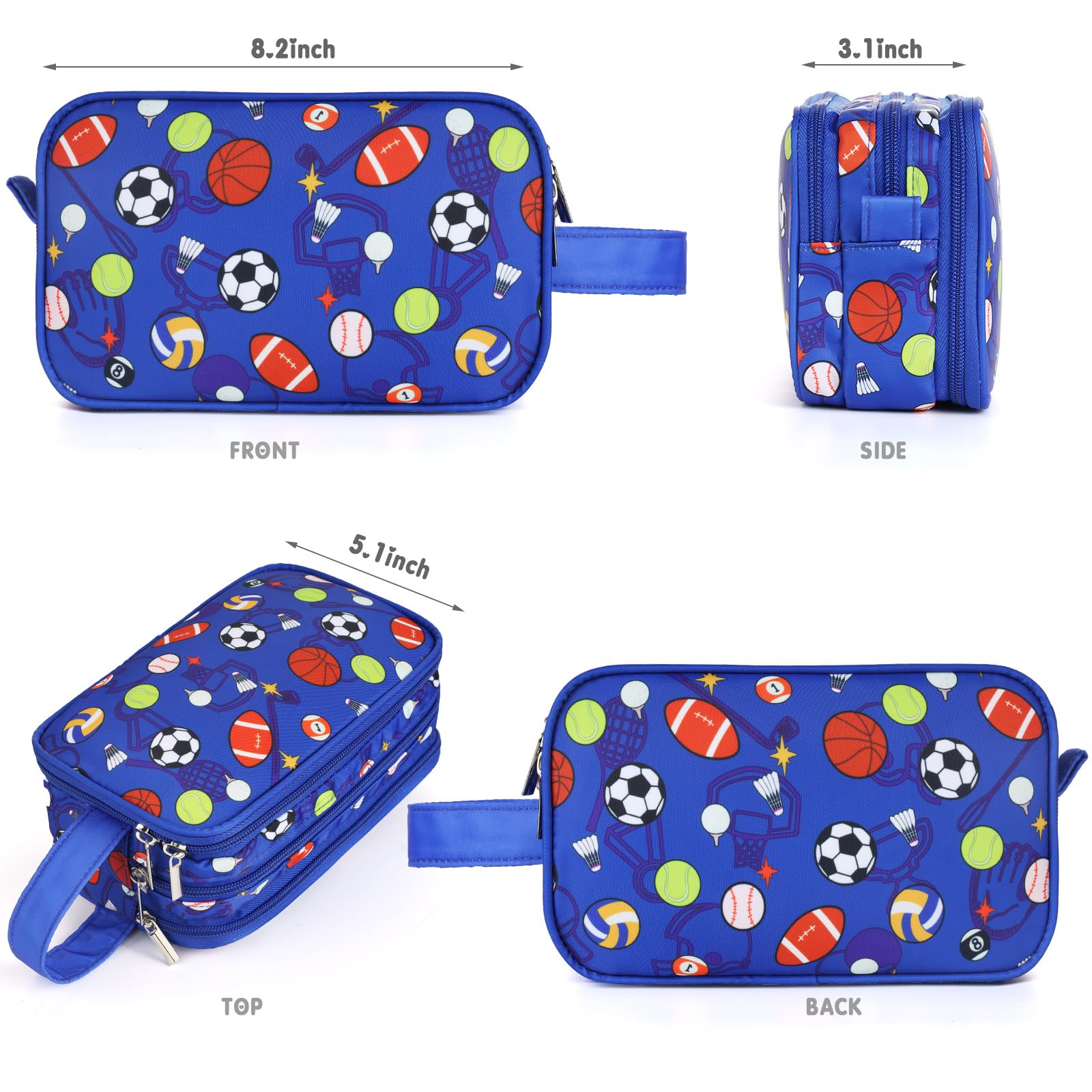 Waterproof Hanging Toiletry Bag for Boys - Kids Travel Wash Bag with Soccer Ball Design, Portable Toddler Toiletries Organizer for Camping, School Trips & Vacation