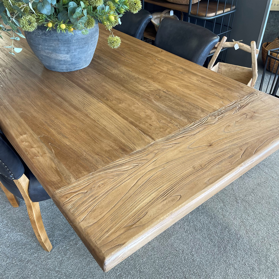 Amalfi 94.5 Inch Extendable Dining Table - Solid Wood Farmhouse Style for Kitchen, Dining Room & Entertaining