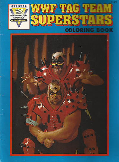 Vintage 1991 WWF Tag Team Superstars Road Warriors Coloring Book - Wrestling Collectible for Kids & Adults - Perfect for Birthday Gifts, Wrestling Memorabilia Collections & Retro Entertainment