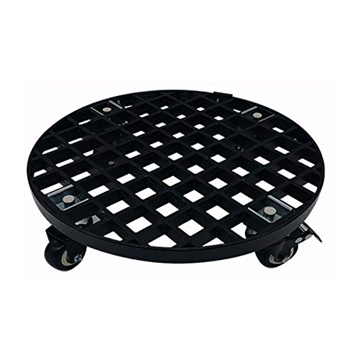 Heavy Duty Round Plant Pot Trolley with Wheels - 36 Inch Black Garden Flower Pot Stand Mover for Indoor/Outdoor Use - Perfect for Moving Large Potted Plants on Patios, Decks & Greenhouses