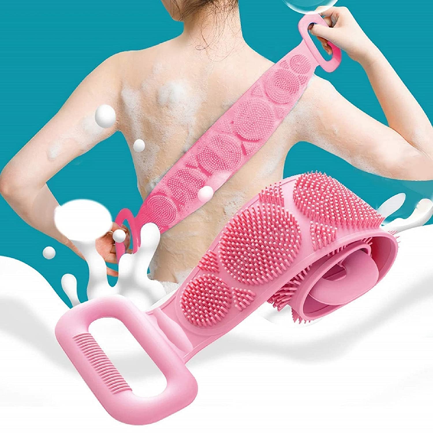 Nicolette Silicone Body Scrubber - Dual-Side Exfoliating Brush for Deep Skin Cleaning & Massage | Shower & Bath Use for Men & Women