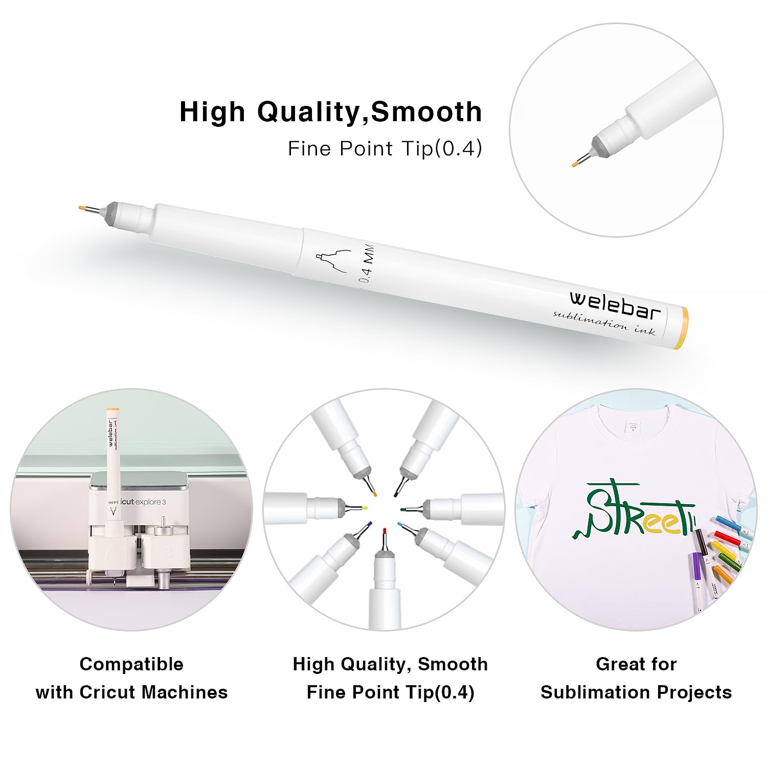 12 Pack Infusible Pens for Cricut Maker/Maker 3/Explore 3/Air 2/Air - 0.4mm Tip Sublimation Ink Pen Set for DIY Crafts, Mugs, T-Shirts, Tumblers - Perfect for Personalized Gifts, Home Decor & Craft Projects