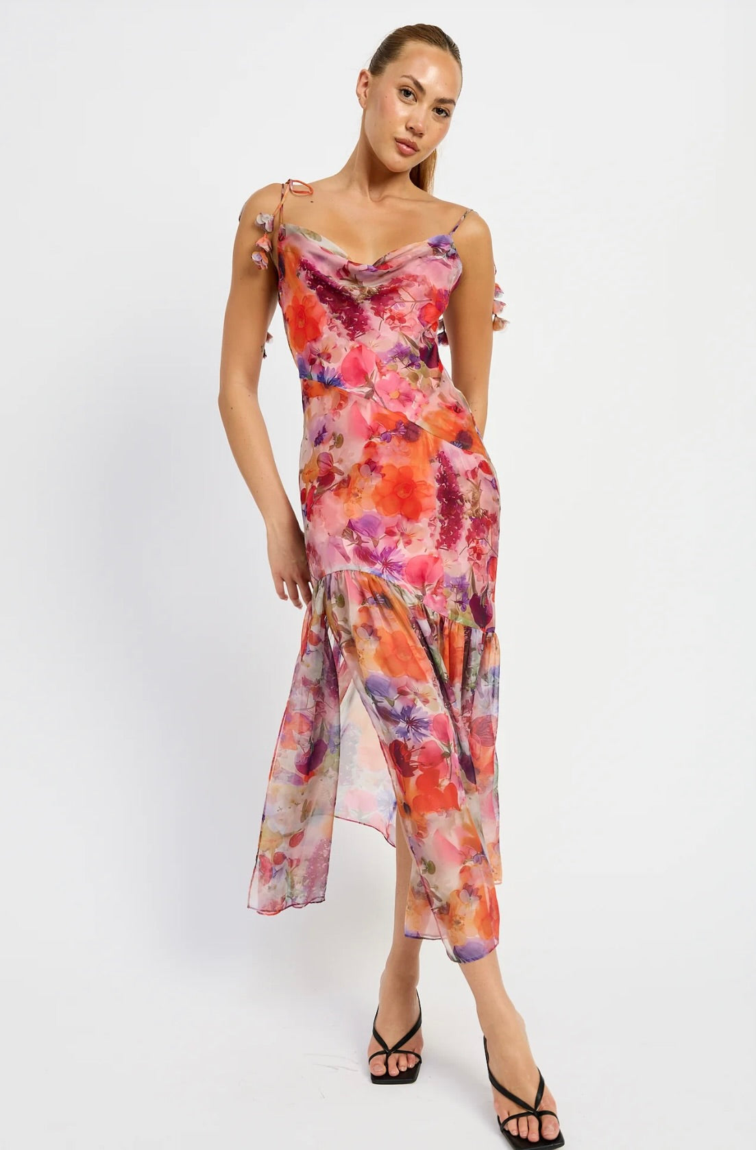 Magnolia Maxi Dress for Women - Flowy Long Summer Dress with Pockets, Boho Floral Print, Comfortable & Stylish - Perfect for Beach, Vacation, and Casual Outings