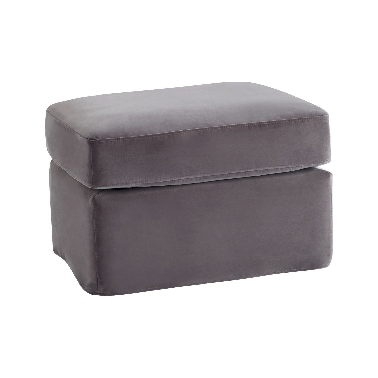 Cyan Design 11451 Sovente Ottoman in Grey - Modern Round Storage Footstool for Living Room, Bedroom & Lounge Areas