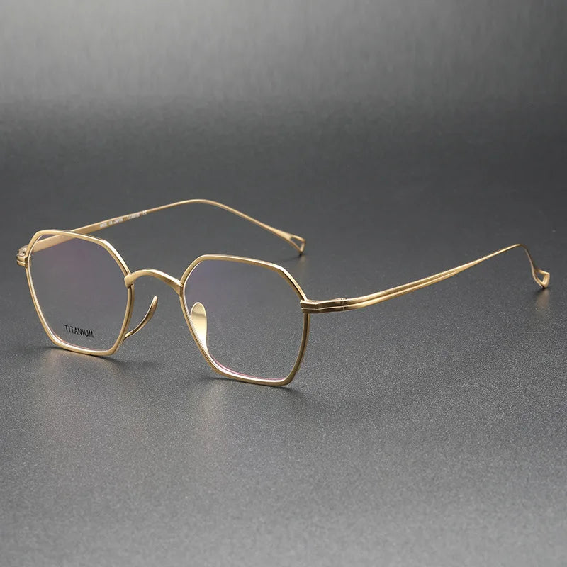 Aimee Unisex Full Rim Polygon Titanium Eyeglasses Frame 11130 - Lightweight Durable Glasses for Work, Reading & Fashion