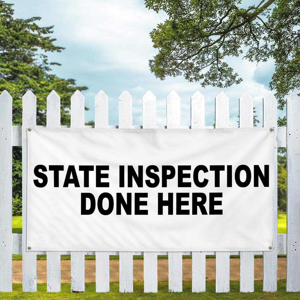 Custom Vinyl Banner - Multiple Sizes (60x144 Inches) | Weatherproof Outdoor Business Sign with 10 Grommets | Perfect for State Inspection Stations, Car Dealerships & Industrial Yard Signs | Durable for All Weather Conditions
