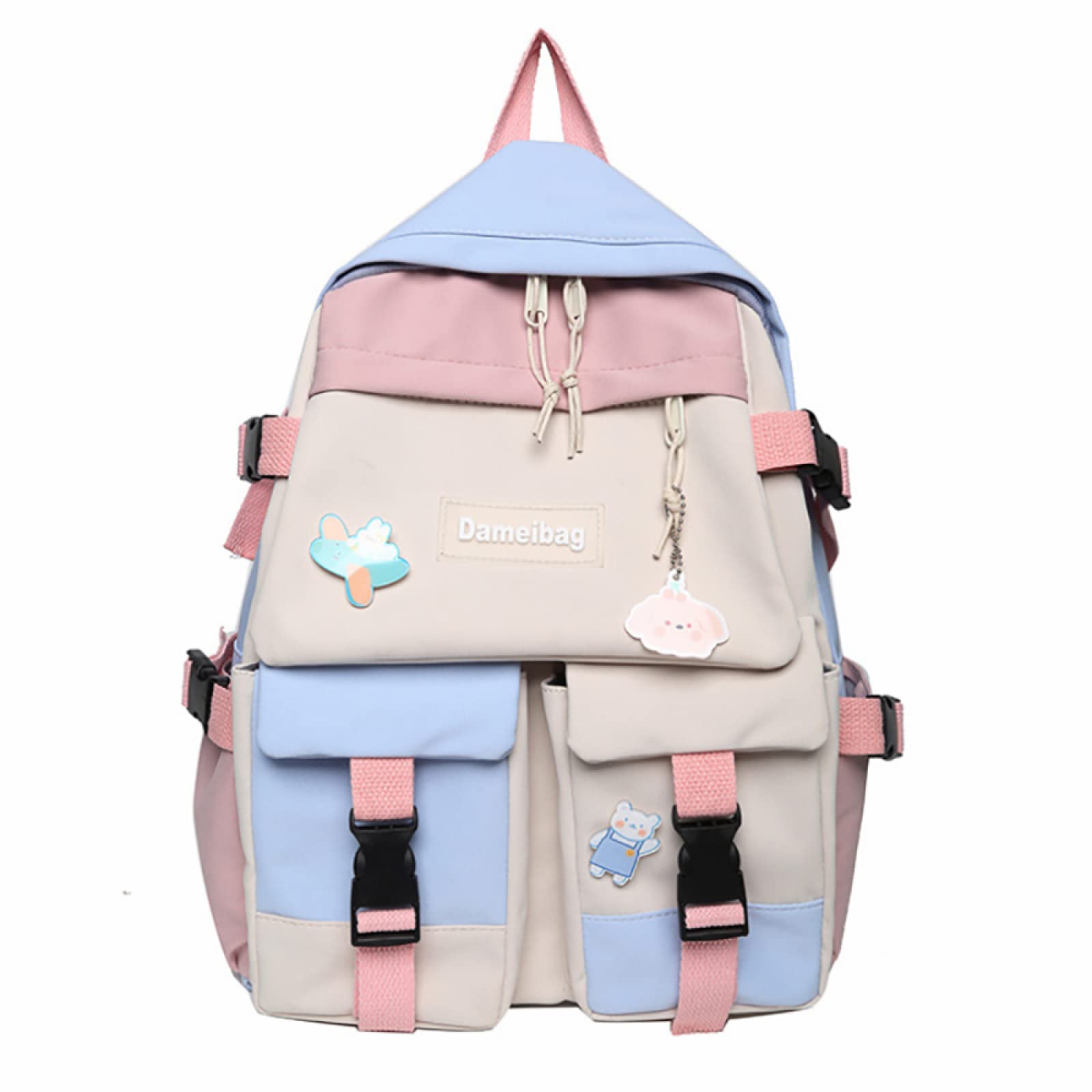LORDWEY Stylish Japanese Korean Backpack for Women Men Students - School Work Travel Casual Daypack - Perfect for College Office Commuting & Outdoor Adventures - Blue
