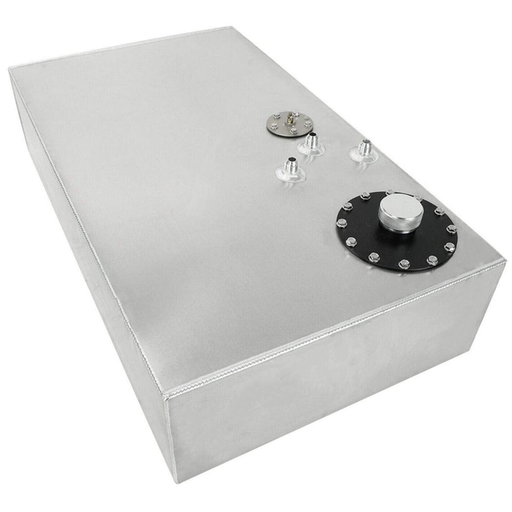 17 Gallon 64L Aluminum Racing Fuel Cell Gas Tank - Polished Top Feed Design with Cap & Level Sender - Perfect for Street Racing, Drift Cars & Track Performance