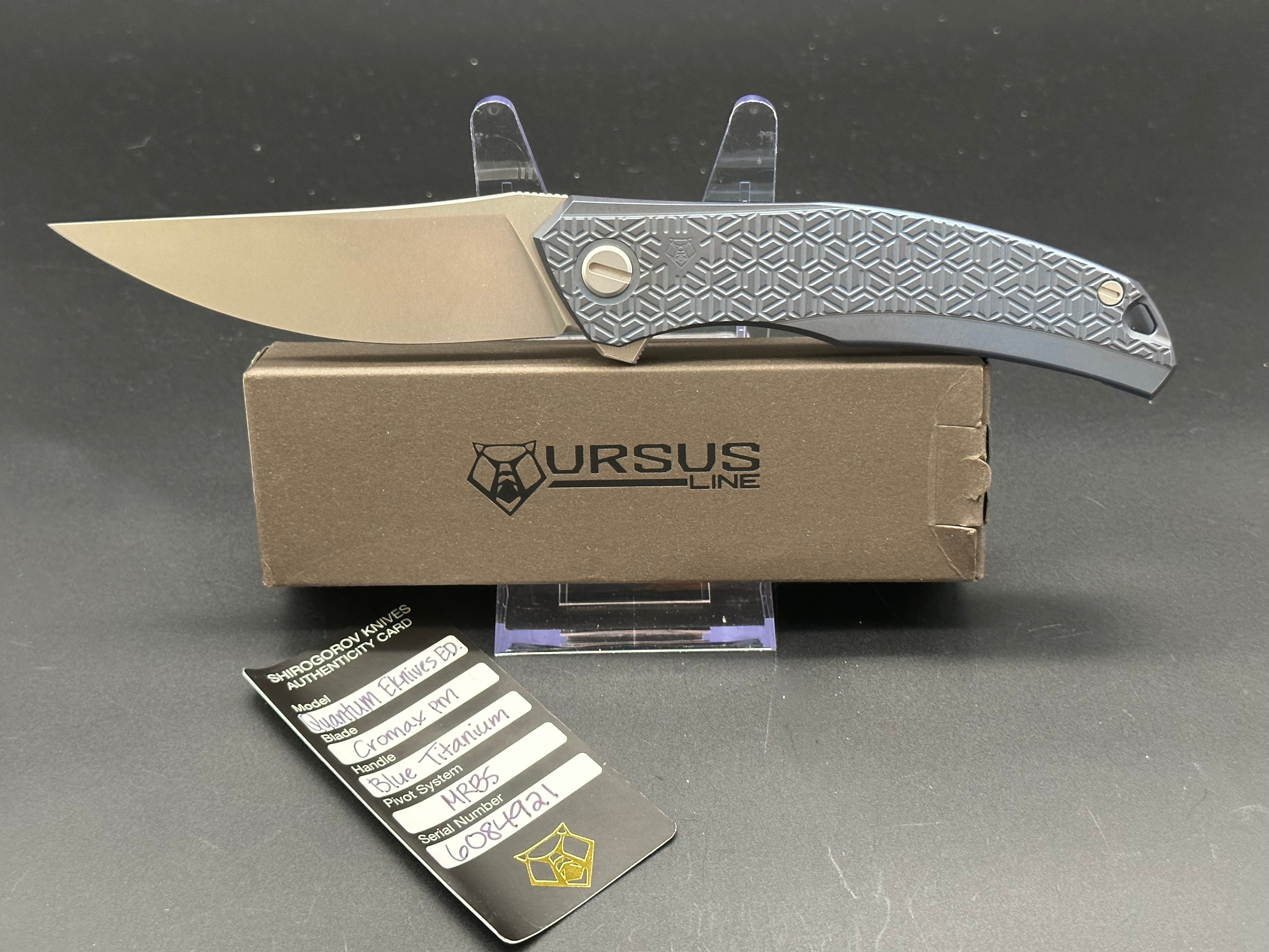 Shirogorov Quantum Ursus Exclusive EDC Folding Knife - Premium Titanium Handle, S35VN Steel Blade for Outdoor, Camping & Everyday Carry