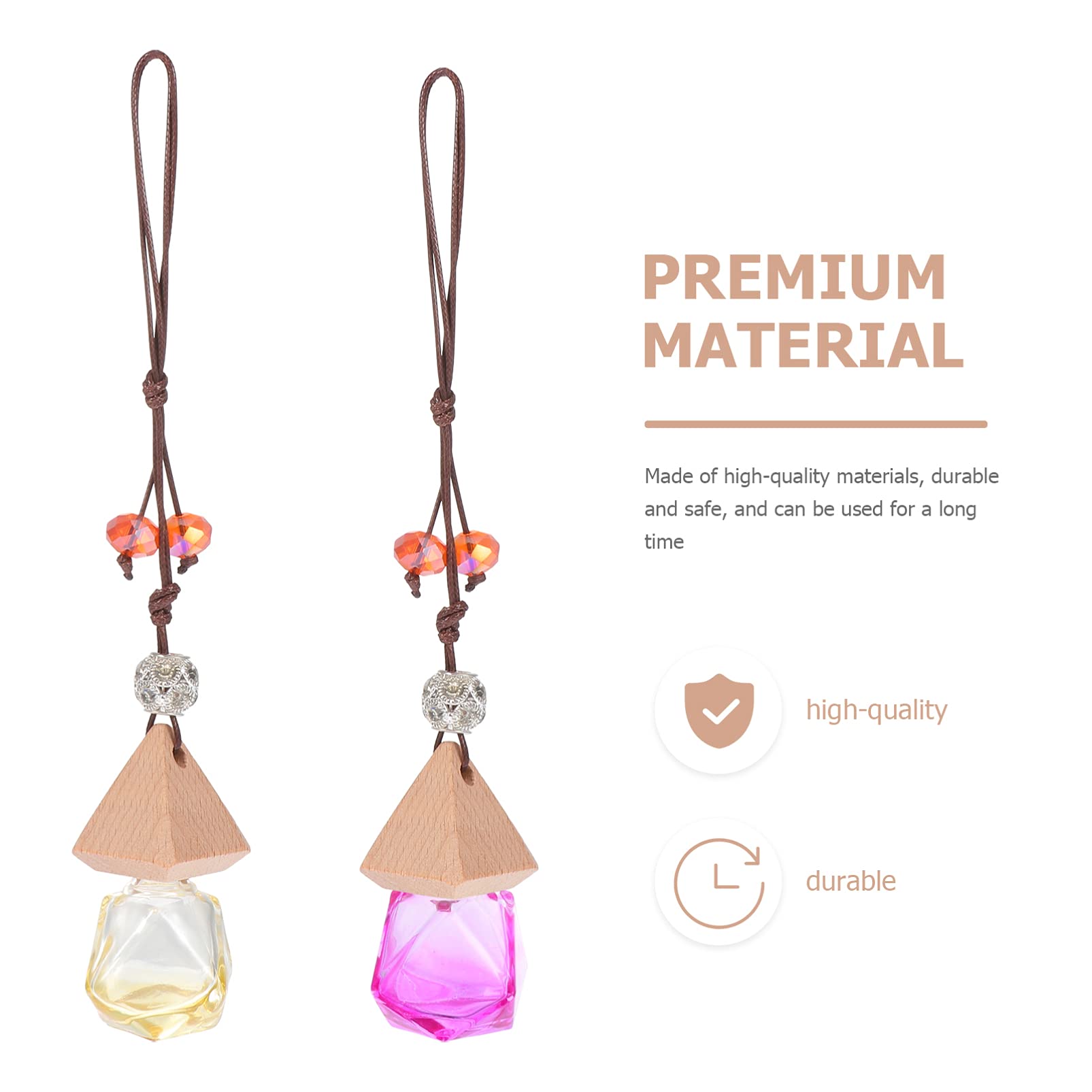 Beaupretty 2-Pack Car Perfume Pendant Hanging Diffusers - Essential Oil Aroma Diffuser for Car & Home - Mini Glass Perfume Bottle Air Freshener - Perfect for Car Interior Decor & Room Aromatherapy