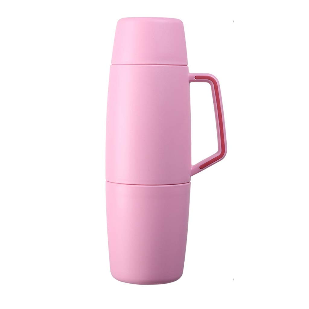 1000ML Stainless Steel Vacuum Insulated Thermal Carafe with Handle - Pink Coffee & Beverage Bottle for Camping, Office & Outdoor Use