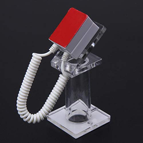 Oval Transparent Anti-Theft Phone Stand with Spring Cable - Secure Mobile Phone Display Holder for Retail Stores, Countertops & Trade Shows