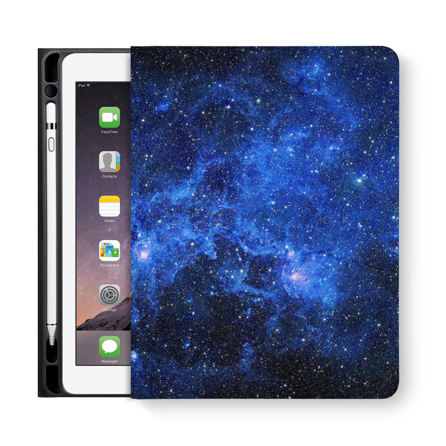 Premium iPad Folio Case with Galaxy Universe Design - Slim Protective Cover for iPad Pro/Air/Mini - Perfect for Work, Travel & School Use