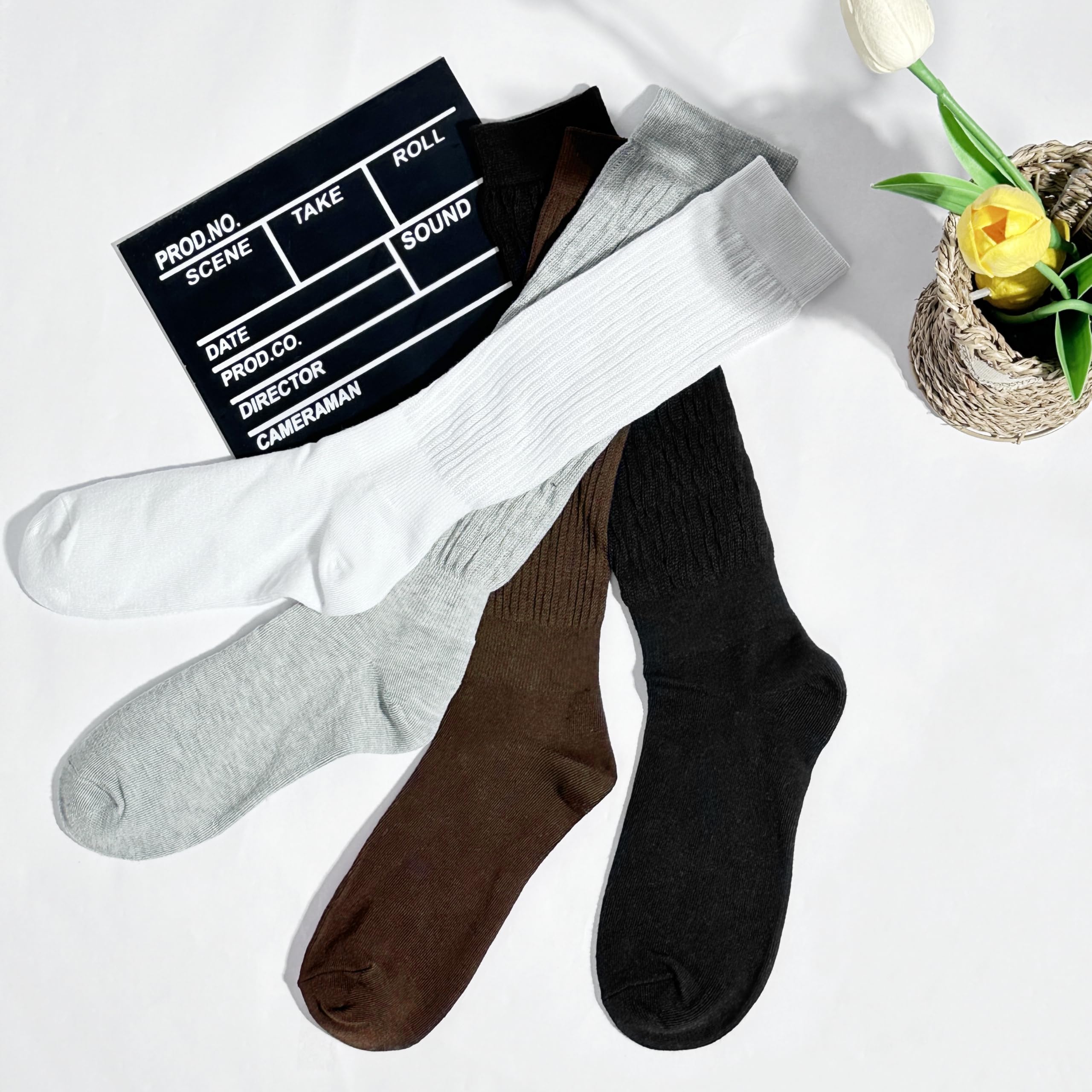 4 Pairs Women's Knee High Socks - Soft Stretchy Boot Socks for Women - Perfect for Winter, Boots & Casual Wear