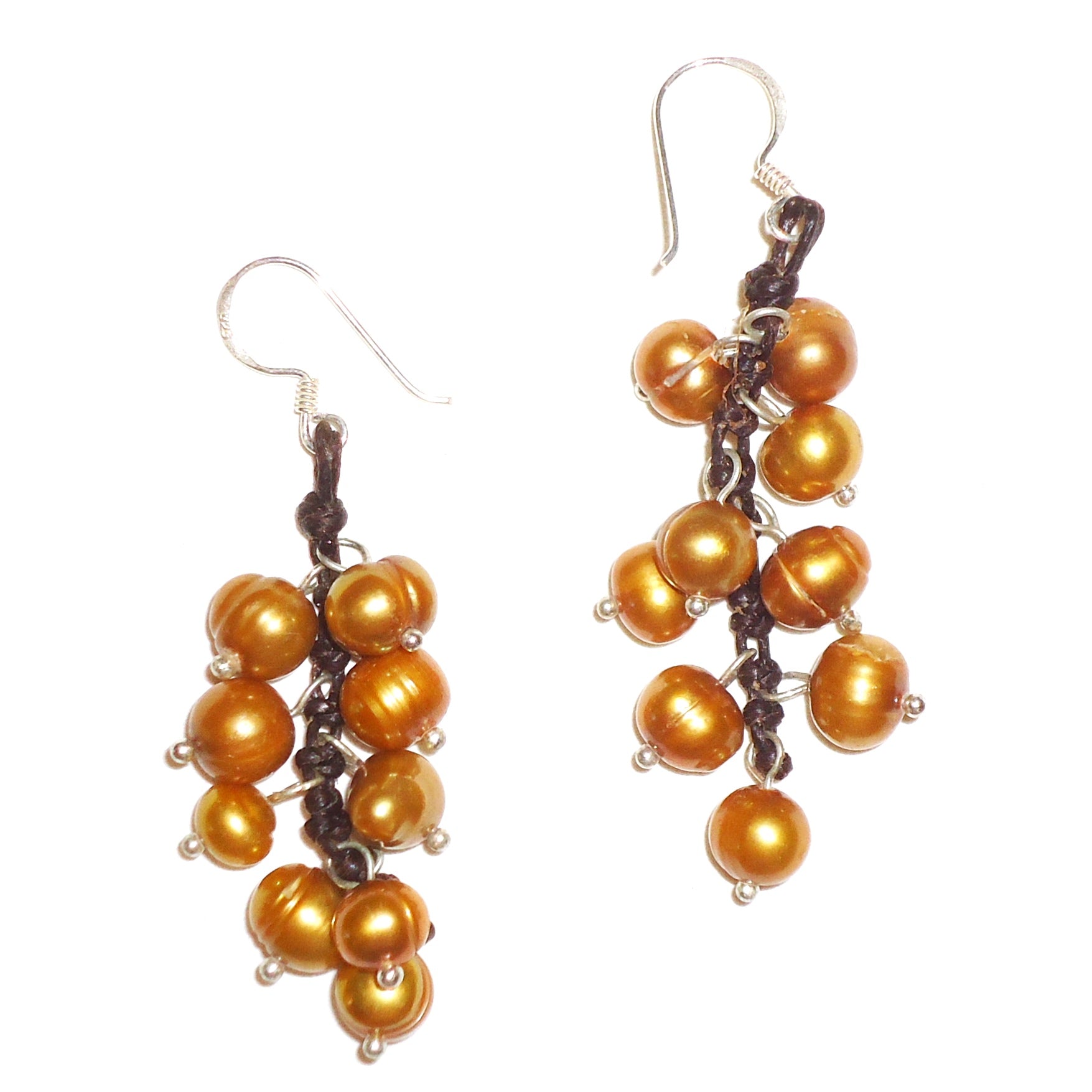 Elegant Pearl Cluster Earrings in 14K Gold - Perfect for Weddings, Parties & Special Occasions