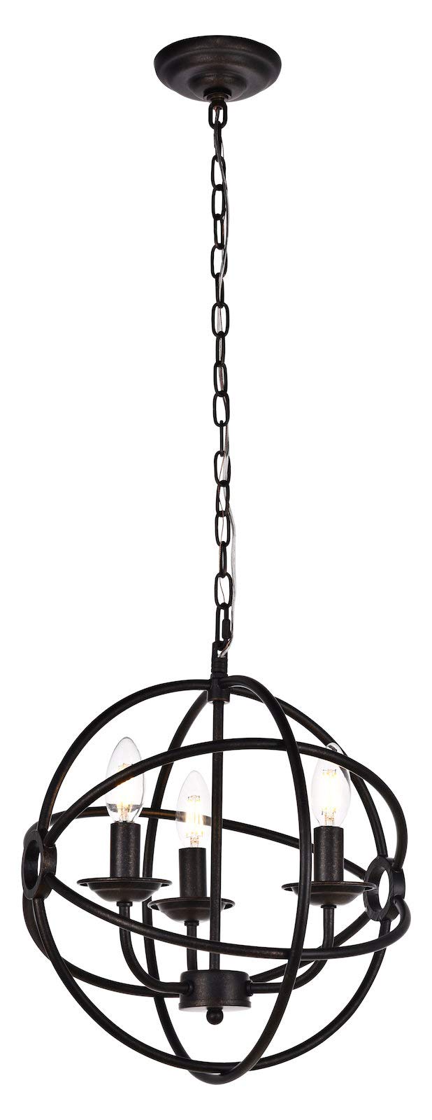 Octavia 3-Light Dark Brown Pendant Lighting Fixture - Perfect for Kitchen Island, Dining Room & Entryway Chandelier