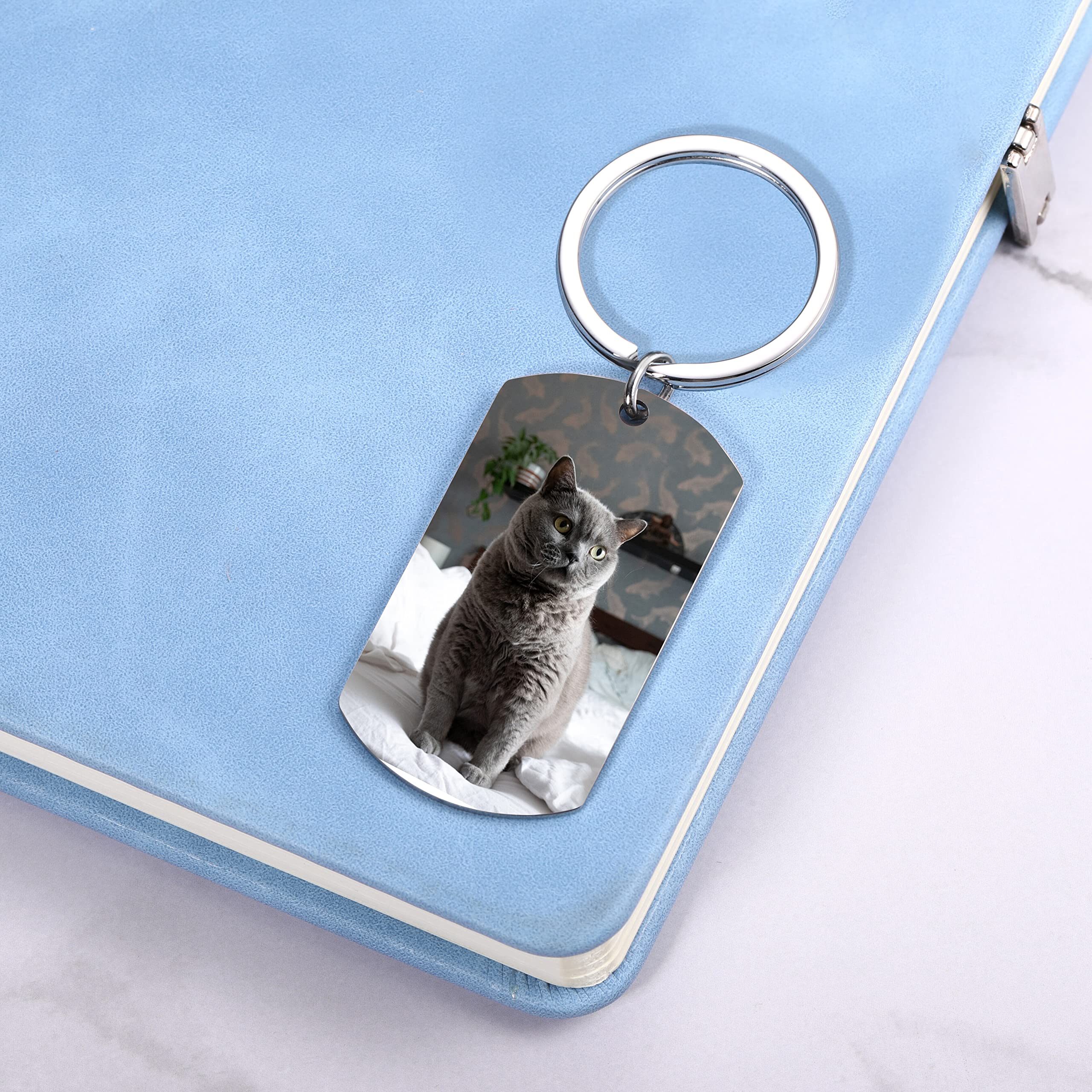 Personalized Cat Photo Keychain - Custom Pet Memorial Gift for Cat Lovers - Sympathy Gift for Loss of Beloved Cat - Perfect for Pet Remembrance, Keychain for Cat Owners, Unique Pet Keepsake