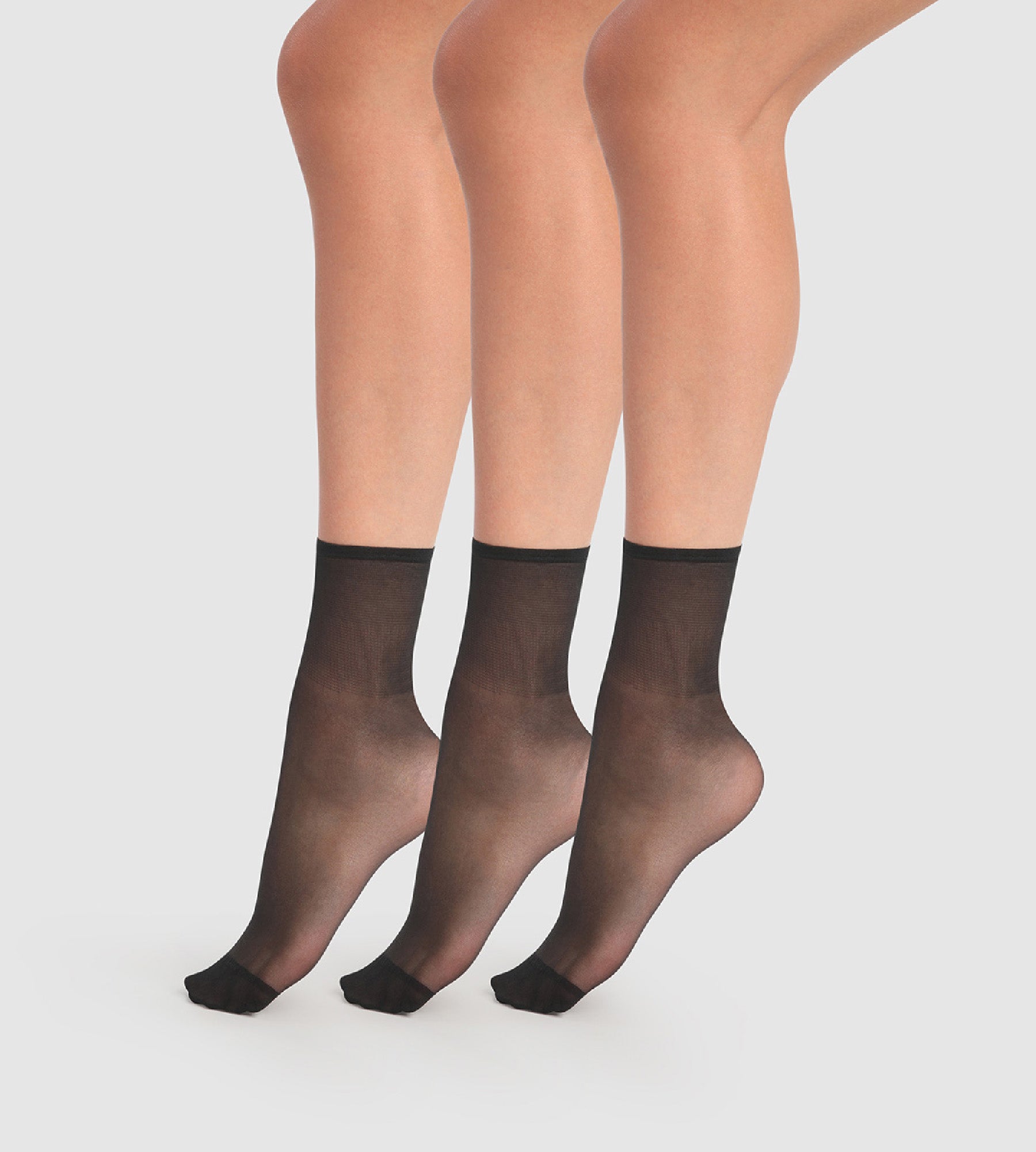 3 Pairs of Black 20D Beauty Resist Sheer Nylon Stockings - Comfortable & Durable for Everyday Wear, Office, or Special Occasions