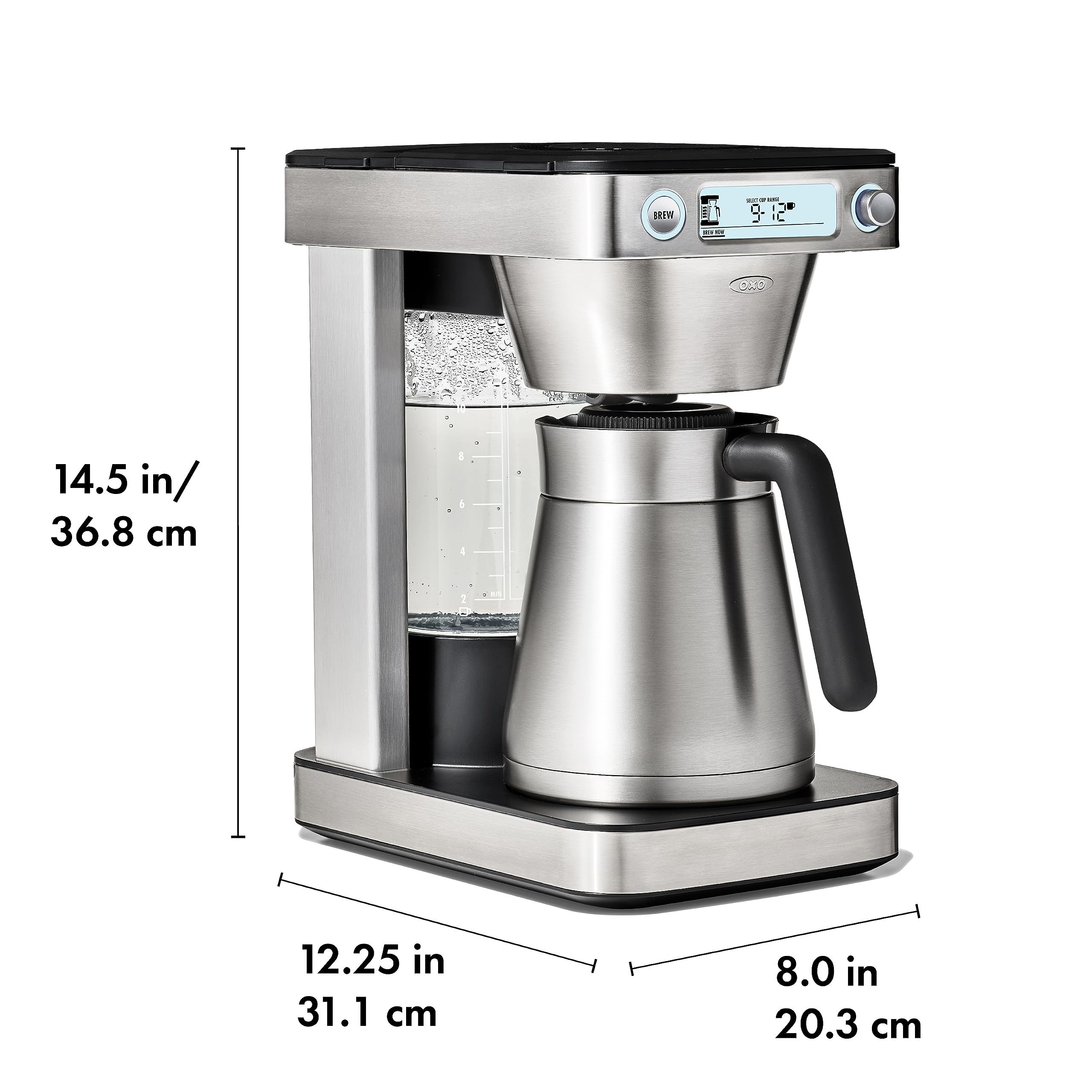 OXO Brew 12-Cup Programmable Coffee Maker with Podless Single-Serve Function - Stainless Steel Silver - Perfect for Home, Office & Entertaining