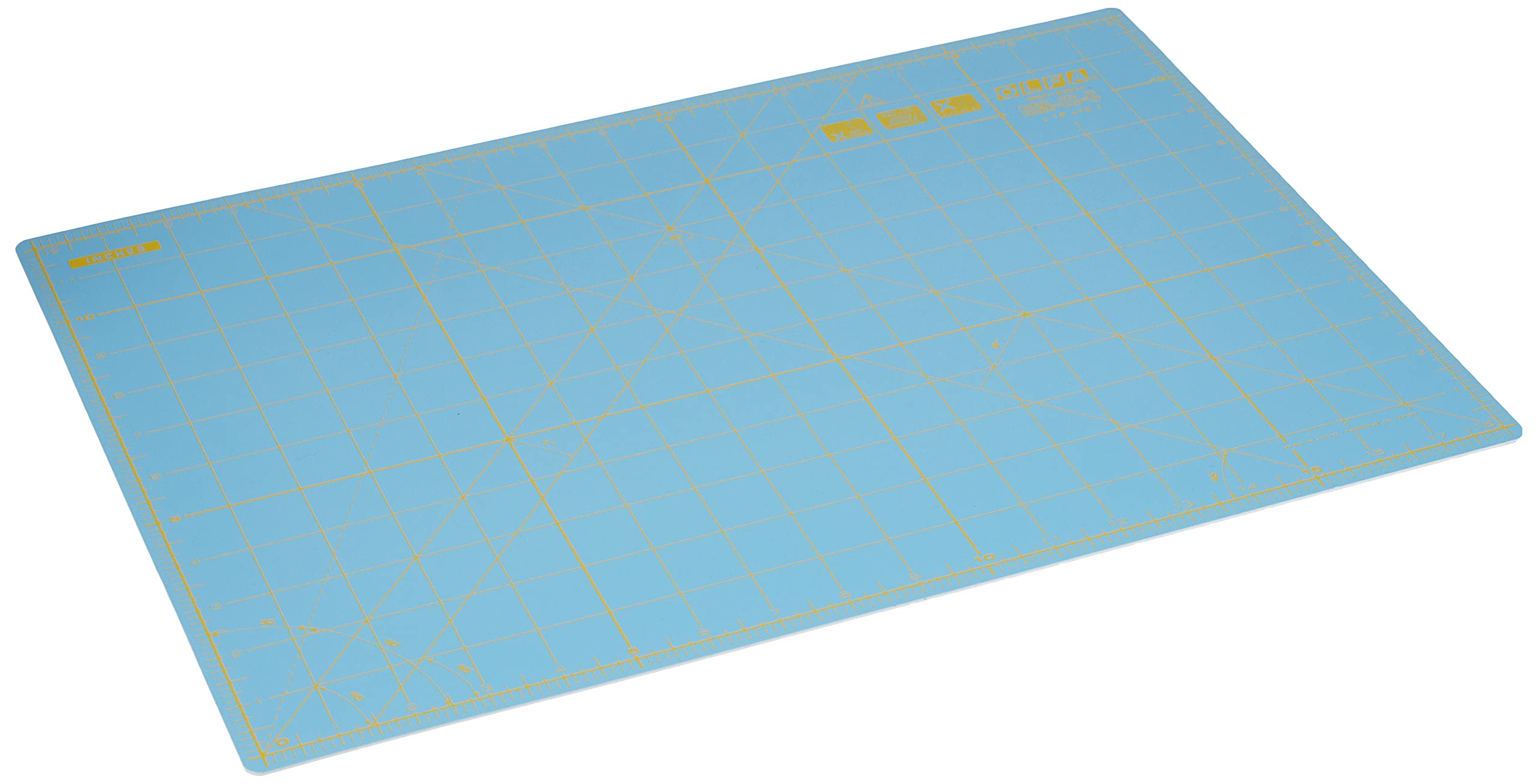 Olfa Rotary Cutter and Self-Healing Cutting Mat Set - 45mm Yellow Blade for Fabric, Quilting, and Craft Projects - Perfect for Sewing, Scrapbooking, and DIY Arts